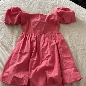 Zara Pink Puff Sleeve Dress